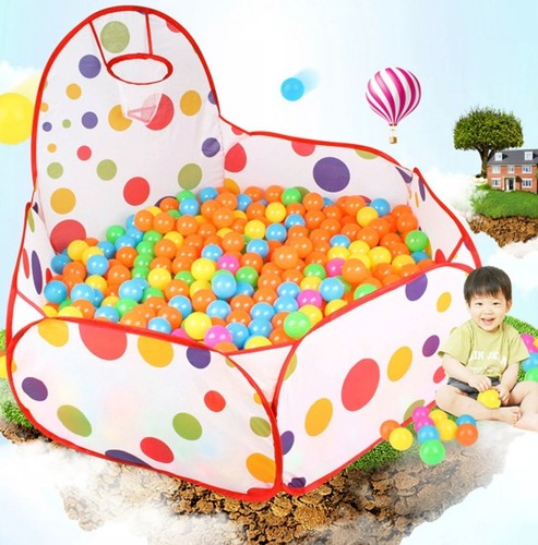 Kids pop ball pit tent - up,